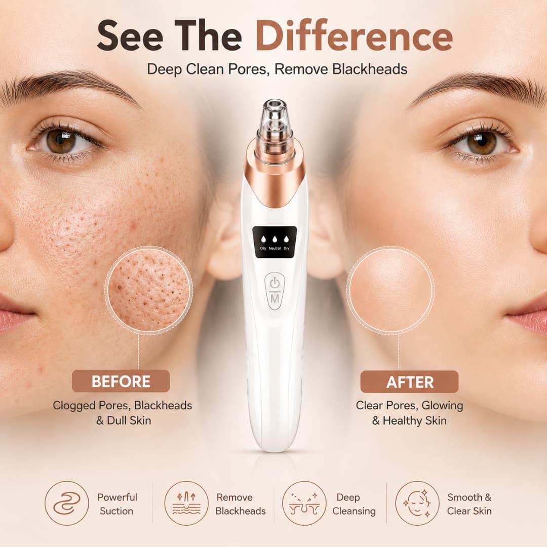 Blackhead Remover Vacuum ā Rechargeable Pore Cleaner with Suction Control