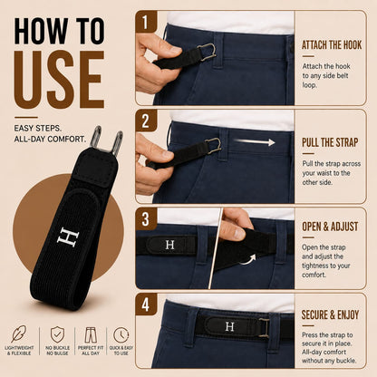 Buckle-Free Elastic Belt Stretchable, Adjustable & Comfortable - BUY 1 GET 1 FREE