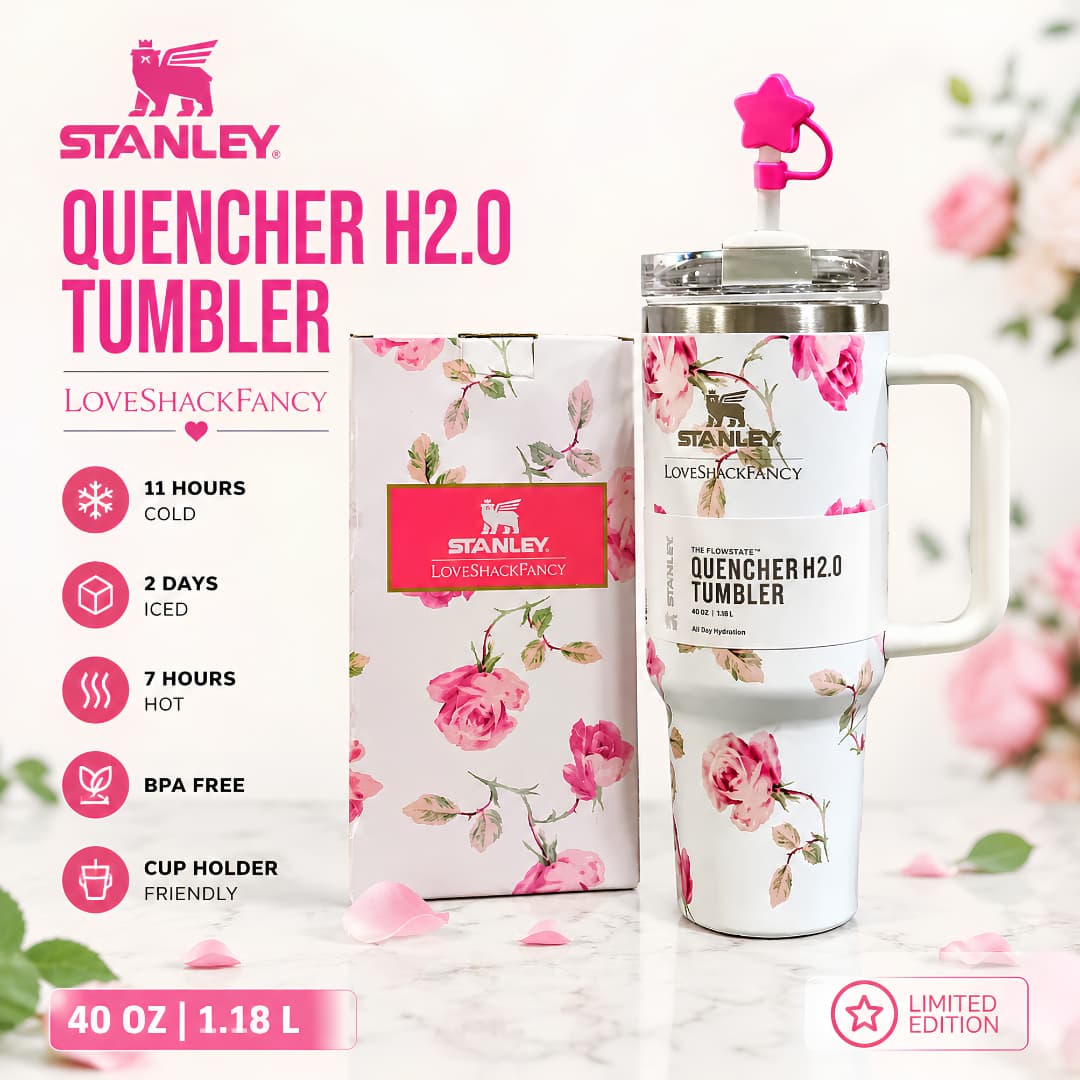Premium Stanley Style Stainless Steel Tumbler – Insulated Travel Cup with Handle