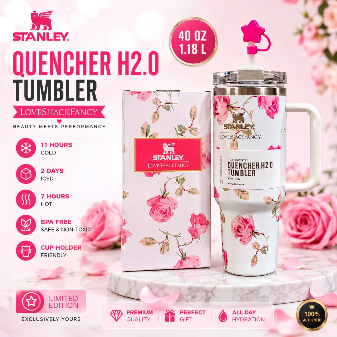 Premium Stanley Style Stainless Steel Tumbler – Insulated Travel Cup with Handle