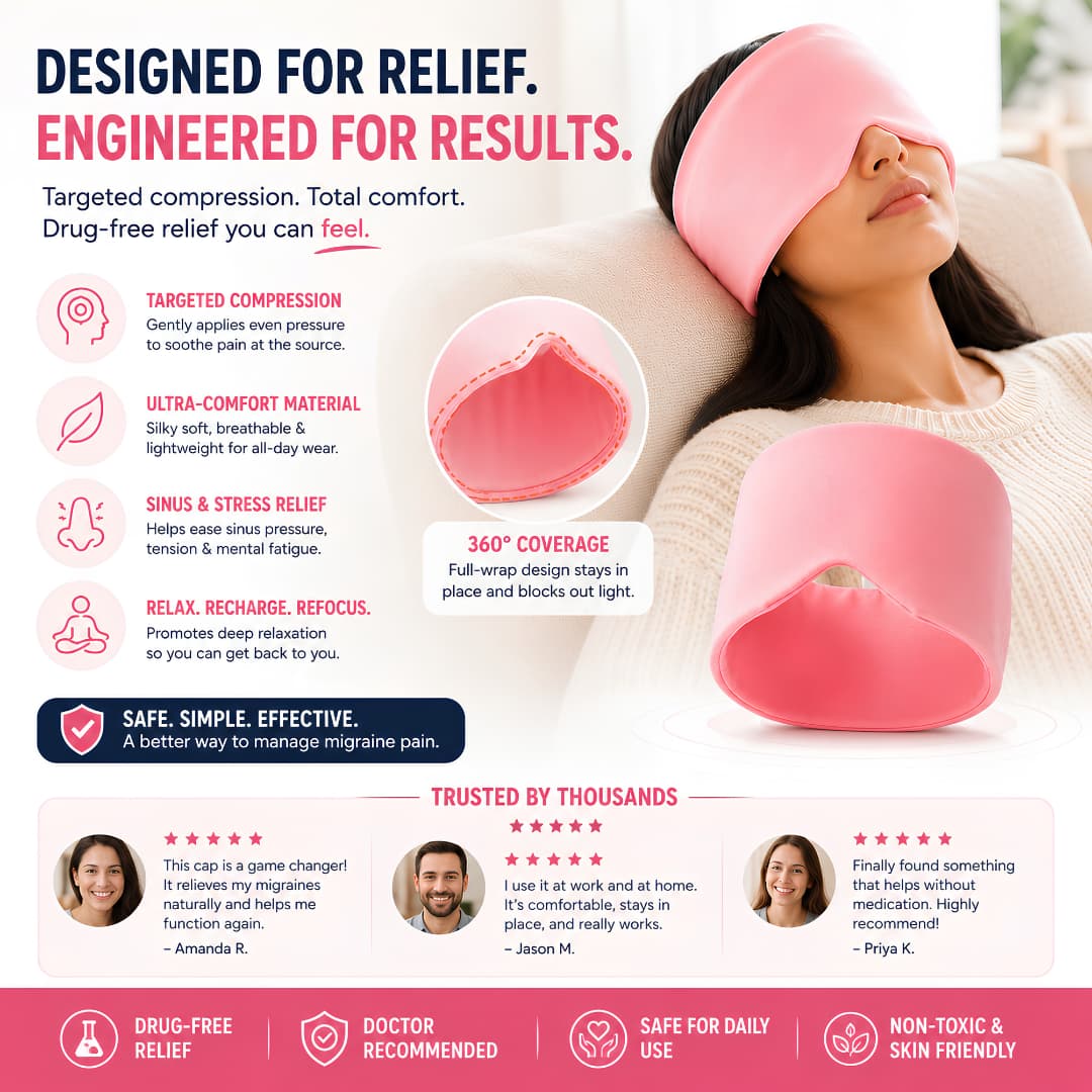 Migraine Pain Relief Cap – Hot & Cold Therapy Headache Relief Solution