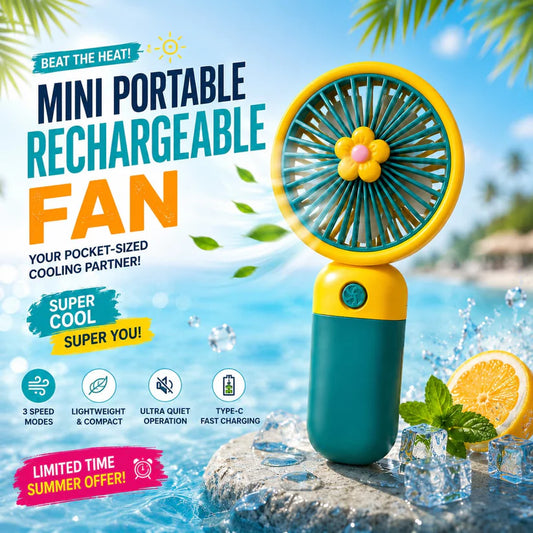 Portable Rechargeable Cooling Fan – No More Sweating in Summer