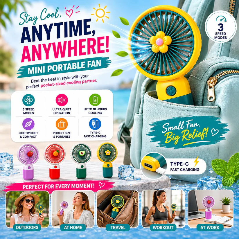 Portable Rechargeable Cooling Fan – No More Sweating in Summer